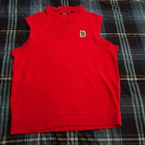 NCAA Ohio State Buckeyes Red Ashworth Vest Sweater Size Large - Picture 1 of 7